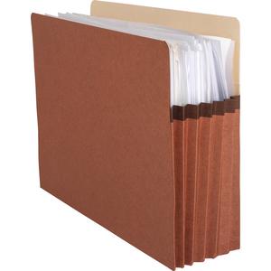 Business Source Straight Tab Cut Letter Recycled File Pocket - 8 1/2'' x 11'' - 1200 Sheet Capacity - 5 1/4'' Expansion - Redrope - 30% Recycled - 10 / Box