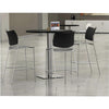 Mayline Escalate Stool - Black Plastic Seat - Black Plastic Back - Silver Frame - Four-legged Base - 2 / Carton