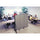 Screenflex Portable Room Dividers - 72'' Height x 13.1 ft Length - Black Metal Frame - Polyester - Stone - 1 Each