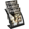 Deflecto Contemporary Literature Holder - 3 Compartment(s) - 3 Tier(s) - 13.3'' Height x 11.2'' Width x 6.9'' DepthDesktop, Counter - Durable, Business Card Holder - Plastic - 1 Each - deflecto