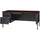 Lorell Fortress Series Left-Pedestal Desk - Rectangle Top - 66'' Table Top Width x 30'' Table Top Depth x 1.12'' Table Top Thickness - 29.50'' HeightAssembly Required - Laminated, Mahogany - Steel - 1 Eac