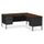 Lorell Fortress Series Right-Pedestal Return - Rectangle Top - 42'' Table Top Width x 24'' Table Top Depth x 1.12'' Table Top Thickness - 29.50'' HeightAssembly Required - Black Walnut, Oak Laminate - Ste
