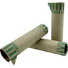 PAP-R Tubular Coin Wrappers - Total $5.0 in 50 Coins of 10¢ Denomination - Heavy Duty, Burst Resistant - Kraft - Green - 1000 / Box