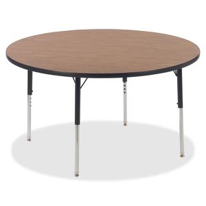 Lorell Classroom Activity Tabletop - High Pressure Laminate (HPL) Round, Medium Oak Top - 1.13'' Table Top Thickness x 48'' Table Top Diameter - Assembly Required - 1 Each