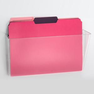 Officemate Mountable Wall File - 7'' Height x 13'' Width x 4.12'' Depth - Clear - Plastic - 4 / Carton