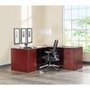 Lorell Prominence 2.0 Left-Pedestal Desk - 1'' Top, 66'' x 30''29'' - 3 x File, Box Drawer(s) - Single Pedestal on Left Side - Band Edge - Material: Particleboard - Finish: Mahogany Laminate, Thermofused