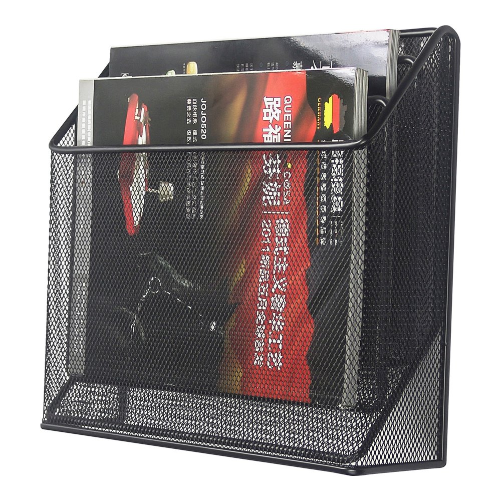 Lorell Mesh Desktop Organizer - 3 Tier(s) - 11.42'' Height x 3.54'' Width x 12.72'' Length - Desktop - Durable - Black - Metal - 1 Each
