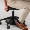 Safco Lab Stool with Foot Pedal - Vinyl Seat - Black, Chrome - 1 Each