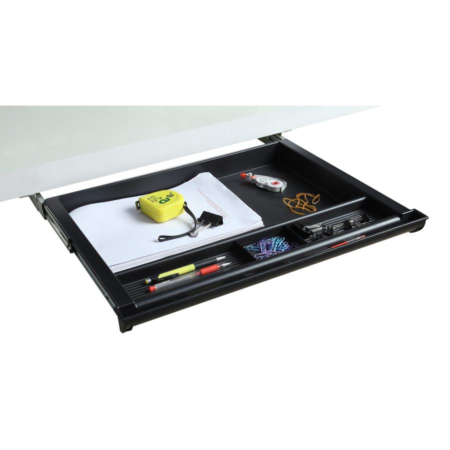 Lorell Laminate Desk 4-compartment Drawer - 20.5'' x 16'' - Storage, Storage, Storage, Storage Drawer(s) - Material: Acrylonitrile Butadiene Styrene (ABS)