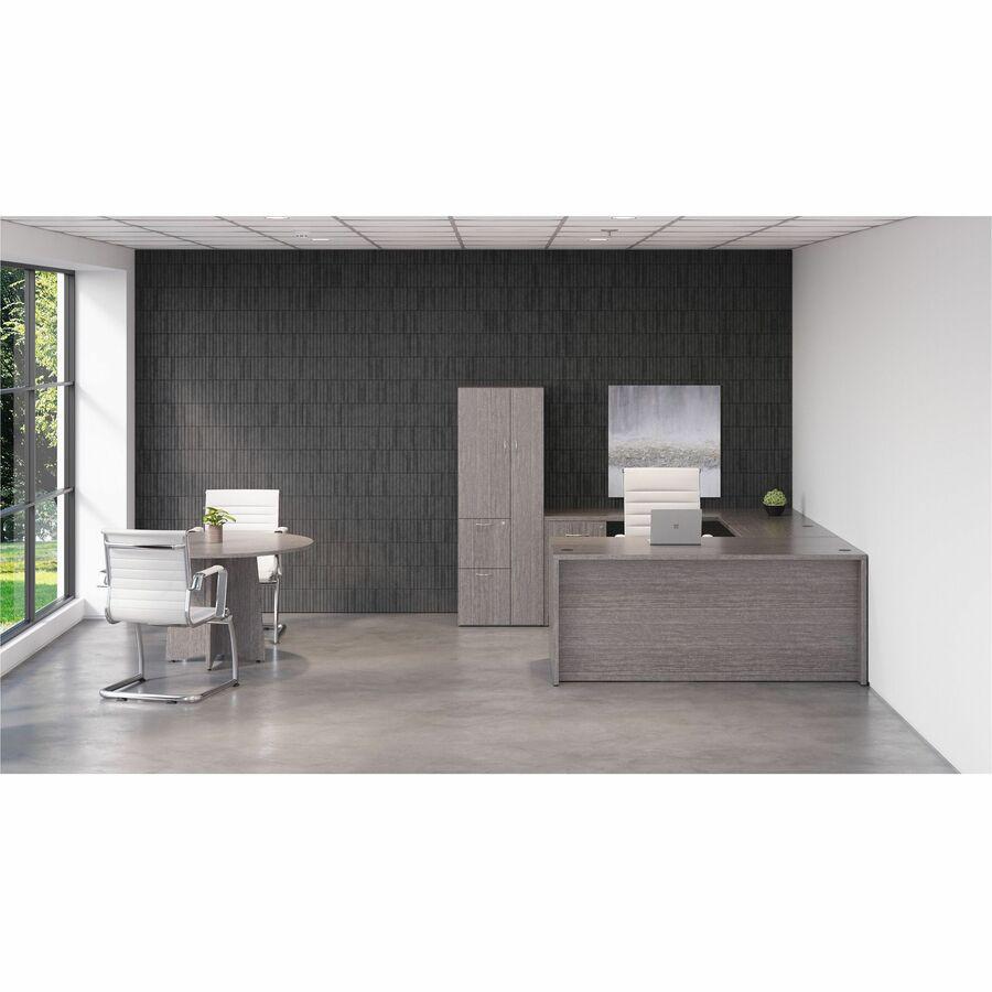 Lorell Essentials Series Rectangular Desk Shell - 72'' x 36''29.5'' , 1'' Top - Laminate, Weathered Charcoal Table Top - Grommet