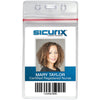 SICURIX Sealable ID Badge Holder - Support 2.62'' x 3.75'' Media - Vertical - Vinyl - 50 / Pack - Clear