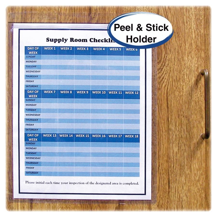 C-Line Self-Adhesive Poly Shop Ticket Holders, Welded - 9 x 12, Peel & Stick, 50/BX, 70912
