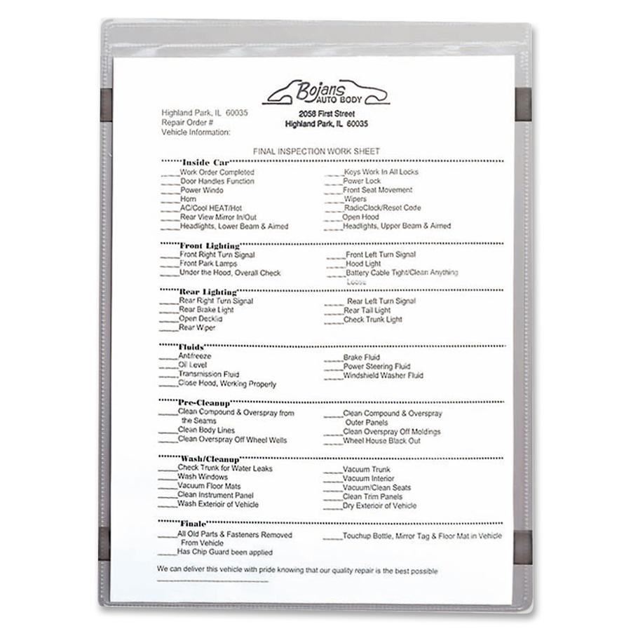 C-Line Magnetic Vinyl Shop Ticket Holders, Welded - 9 x 12, 15/BX, 83912