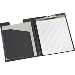 Cardinal 252 610 Letter Pad Folio - 8 1/2'' x 11'' - 100 Sheet Capacity - 1 Inside Front Pocket(s) - Vinyl, Polyvinyl Chloride (PVC) - Black - 1 Each