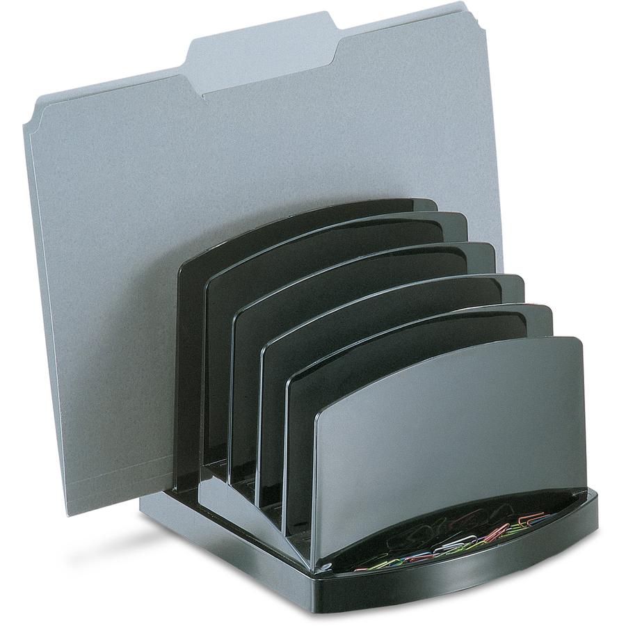 Officemate 2200 Series Incline Sorter - 6 Compartment(s) - 6.4'' Height x 7.5'' Width x 7.5'' Depth, Desktop - Black - Plastic - 1 Each