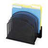 Safco Onyx Wire Mesh Desktop Organizer - 5 Compartment(s) - 1'' - 12'' Height x 11.3'' Width x 7.3'' DepthDesktop - Powder Coated - Black - Steel - 1 Each