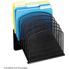 Safco Onyx Wire Mesh Desktop Organizer - 8 Compartment(s) - 1'' - 14'' Height x 11.8'' Width x 10.8'' DepthDesktop - Powder Coated - Black - Steel - 1 Each