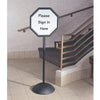 Safco Write Way Dual-sided Directional Sign - 1 Each - 22.5'' Width x 65'' Height x 18'' Depth - Octagonal Shape - Both Sides Display, Magnetic, Durable - Steel - Indoor, Outdoor, Office - Black