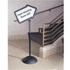 Safco Write Way Dual-sided Directional Sign - 1 Each - 18'' Width x 64.3'' Height x 25'' Depth - Arrow Shape - Both Sides Display, Magnetic, Durable - Steel - Indoor, Outdoor, Office - Black