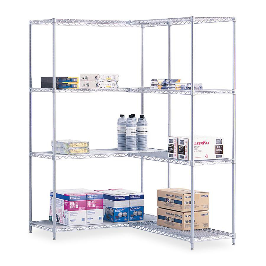 Industrial Wire Shelving - 36'' x 18'' - 4 x Shelf(ves) - Gray - Safco