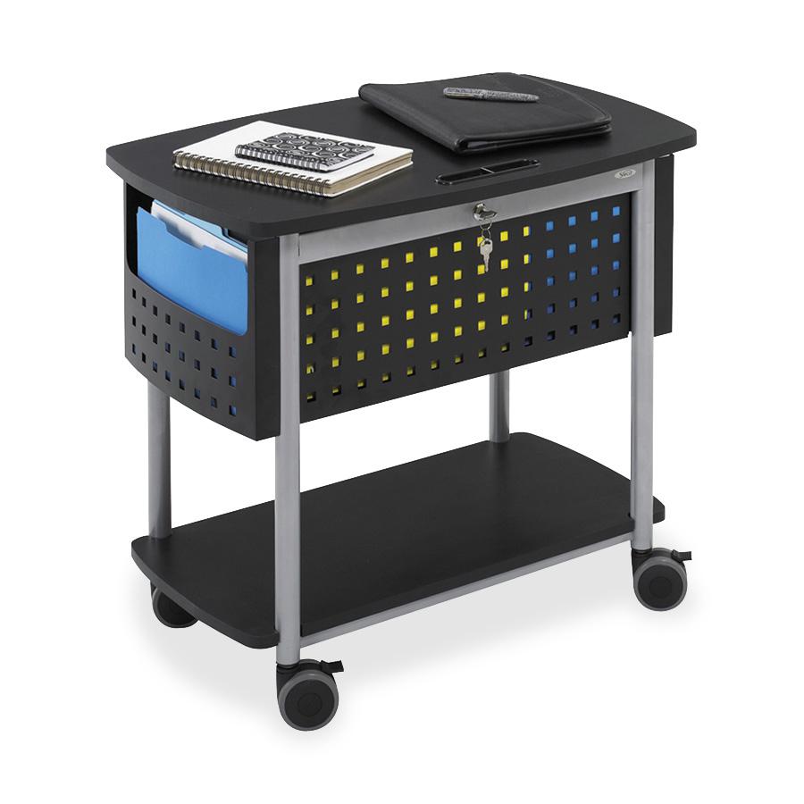 Safco Scoot Mobile File Cart - 200 lb Capacity - 4 Casters - 3'' Caster Size - Steel - x 29.8'' Width x 18.8'' Depth x 27'' Height - Black - 1 Each
