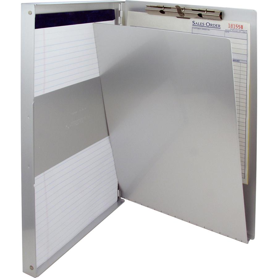 Saunders Snapak Side-open Storage Form Holder - 0.50'' Clip Capacity - Storage for 30 Sheet - Side Opening - 8 1/2'' x 14'' - Aluminum - Silver - 1 Each