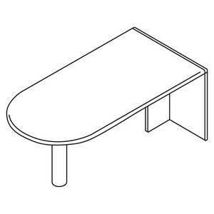 Lorell Essentials Peninsula Desk Box 1/2 - 30'' x 66'' x 29.5'' - Finish: Cherry, Laminate