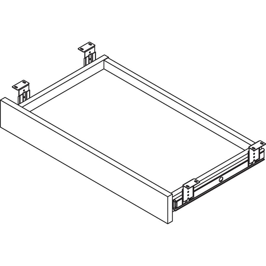 Lorell Universal Center Drawer - 28.4'' Length x 16.7'' Width x 5.1'' Height - Mahogany, Laminate