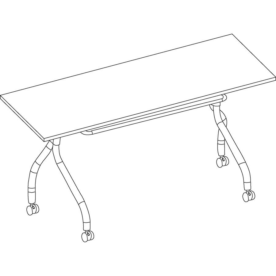 Lorell Flip Top Training Table - Rectangle Top - Four Leg Base - 4 Legs x 60'' Table Top Width x 23.50'' Table Top Depth - 29.50'' Height x 59'' Width x 23.63'' Depth - Assembly Required - Espresso, Black