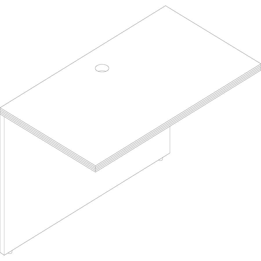 Lorell Chateau Series Bridge - 24.8'' x 48''29.5'' , 1.5'' Top - Reeded Edge