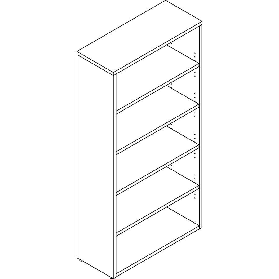 Lorell Prominence 2.0 Bookcase - 34'' x 12''69'' , 1'' Top - 0 Door(s) - 6 Shelve(s) - Band Edge - Material: Particleboard - Finish: Laminate
