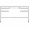 Lorell Fortress Series Mobile Double-Pedestal Teachers Desk - 60'' x 30''29.5'' - Box, File Drawer(s) - Double Pedestal - T-mold Edge