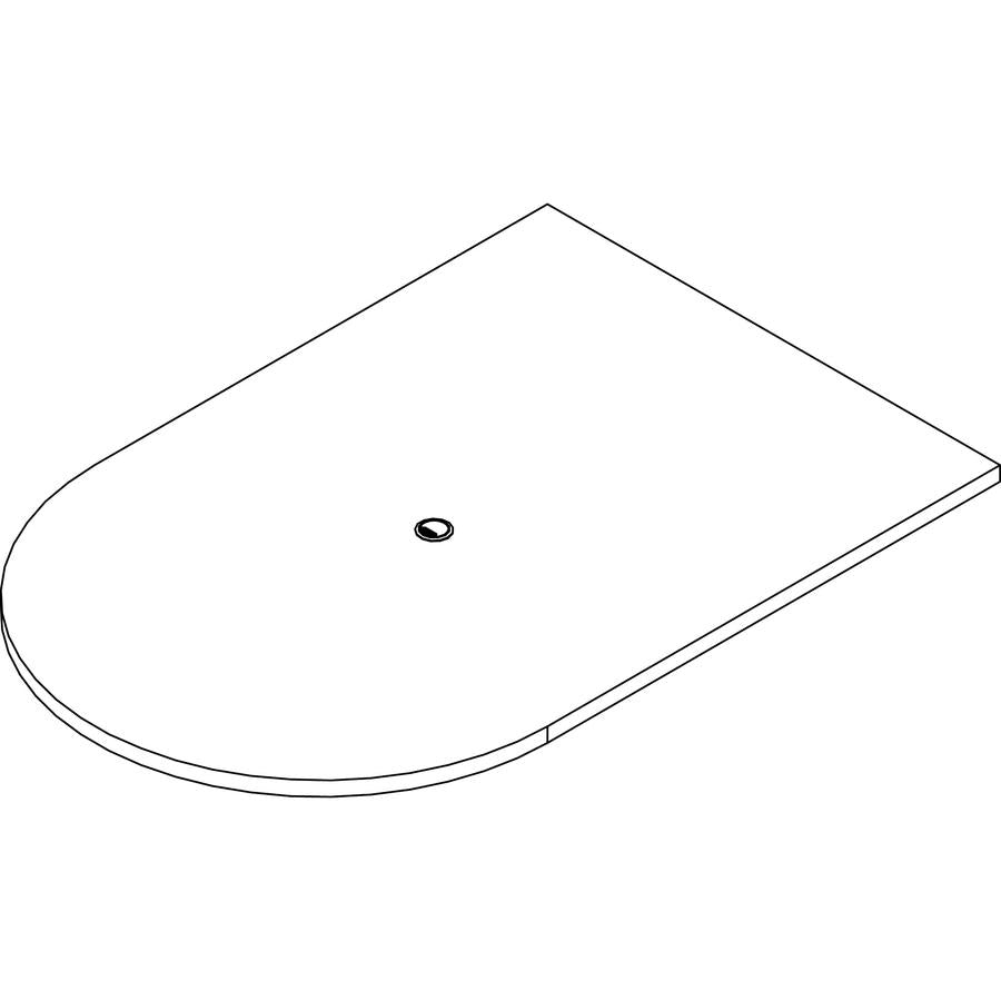 Lorell Prominence 2.0 Half-Racetrack Conference Tabletop - Espresso Racetrack, Laminated Top - 72'' Table Top Width x 48'' Table Top Depth x 1.50'' Table Top Thickness - Assembly Required - Particleboard