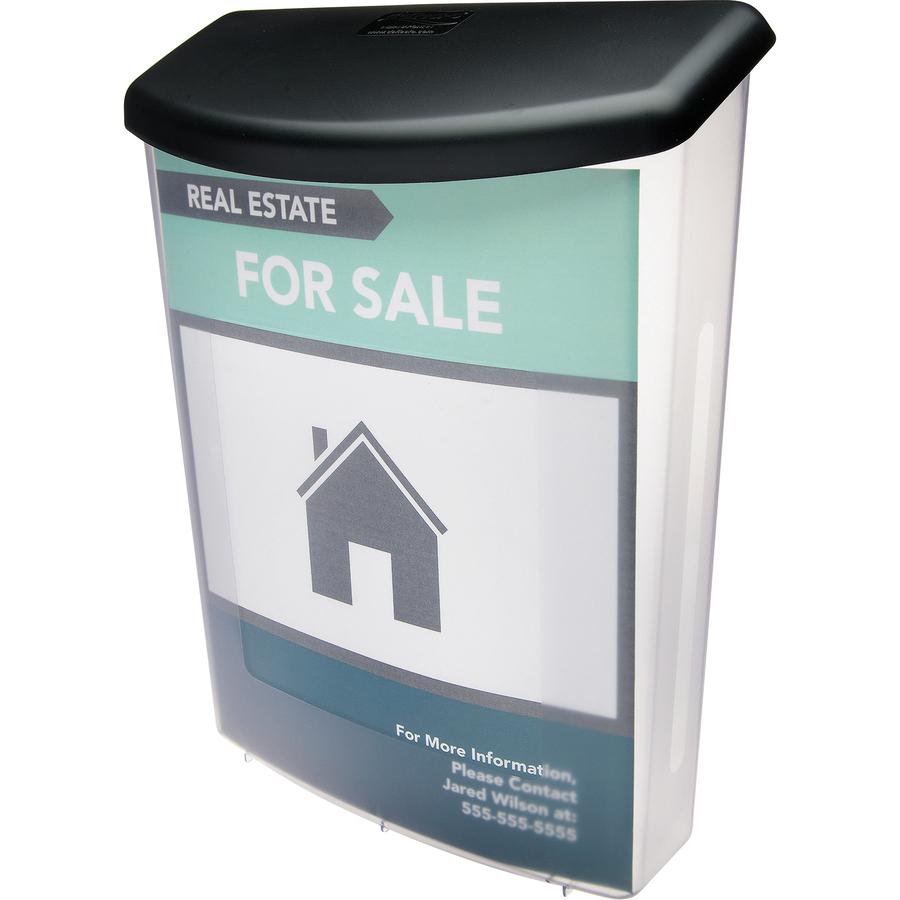 Deflecto Outdoor Literature Box - 13.1'' Height x 10'' Width x 4.5'' Depth - Break Resistant, Water Proof - Gray - Plastic - 1 Each - deflecto