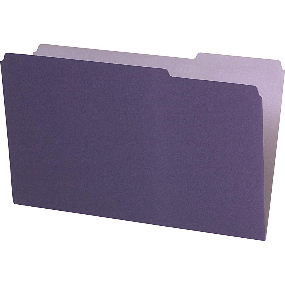Pendaflex 1/3 Tab Cut Legal Recycled Top Tab File Folder - 8 1/2'' x 14'' - Violet - 10% Recycled - 100 / Box