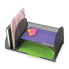 Safco Onyx 2 Upright/2 Tray Mesh Desk Organizer - 7.75'' Height x 10.75'' Width x 17'' Depth - Desktop - Black - 1 Each