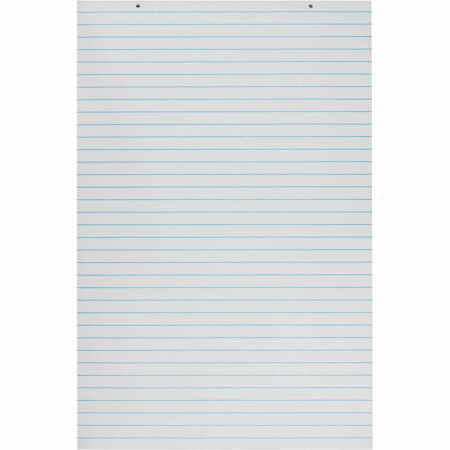 Pacon Ruled Chart Pad - 100 Sheets - Glue - Front Ruling Surface - 1'' Ruled - 24'' x 36'' - White Paper - Chipboard Backing, Hole-punched, Recyclable - 1 Each