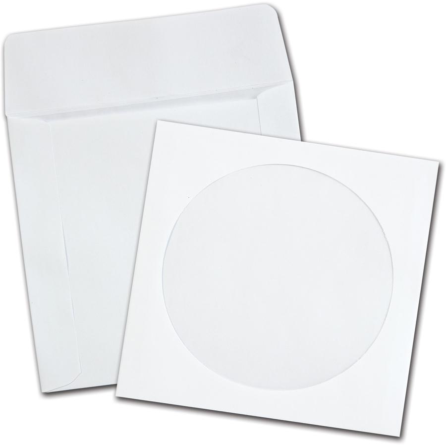 Quality Park CD/DVD Sleeve - CD/DVD - 5'' Width x 5'' Length - 24 lb - Polypropylene - 250 / Box - White