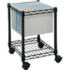 Safco Compact Mobile File Cart - 1 Shelf - 4 Casters - Steel - x 15.5'' Width x 14'' Depth x 19.5'' Height - Black - 1 Each