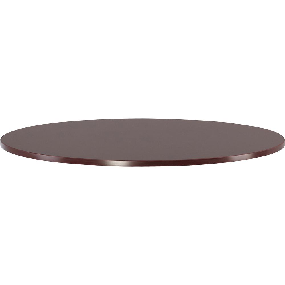 Lorell Essentials Conference Tabletop - Laminated Round, Mahogany Top - 47.25'' Table Top Width x 47.25'' Table Top Depth x 1.25'' Table Top Thickness - 1'' Height - Assembly Required - Wood Top Material