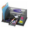 Safco Onyx 3-Drawer Desktop Organizer - 3 Drawer(s) - 16'' Height x 11.38'' Width x 8'' Depth - Powder Coated - Black - Steel - 1 Each