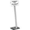 DURABLE INFO SIGN Letter Floor Stand - 8.5'' x 11'' Sign - 40.5'' - 46.5'' Height - Rectangular Shape - Acrylic, Stainless Steel - Updateable - Silver - 1 Pack - Durable