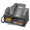 Safco Onyx Mesh Telephone Stand - 7'' Height x 11.8'' Width x 9.3'' DepthDesktop - Adjustable - Black - Steel - 1 Each