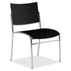 Mayline Escalate Stackable Chair - Black Seat - Four-legged Base - 4 / Carton