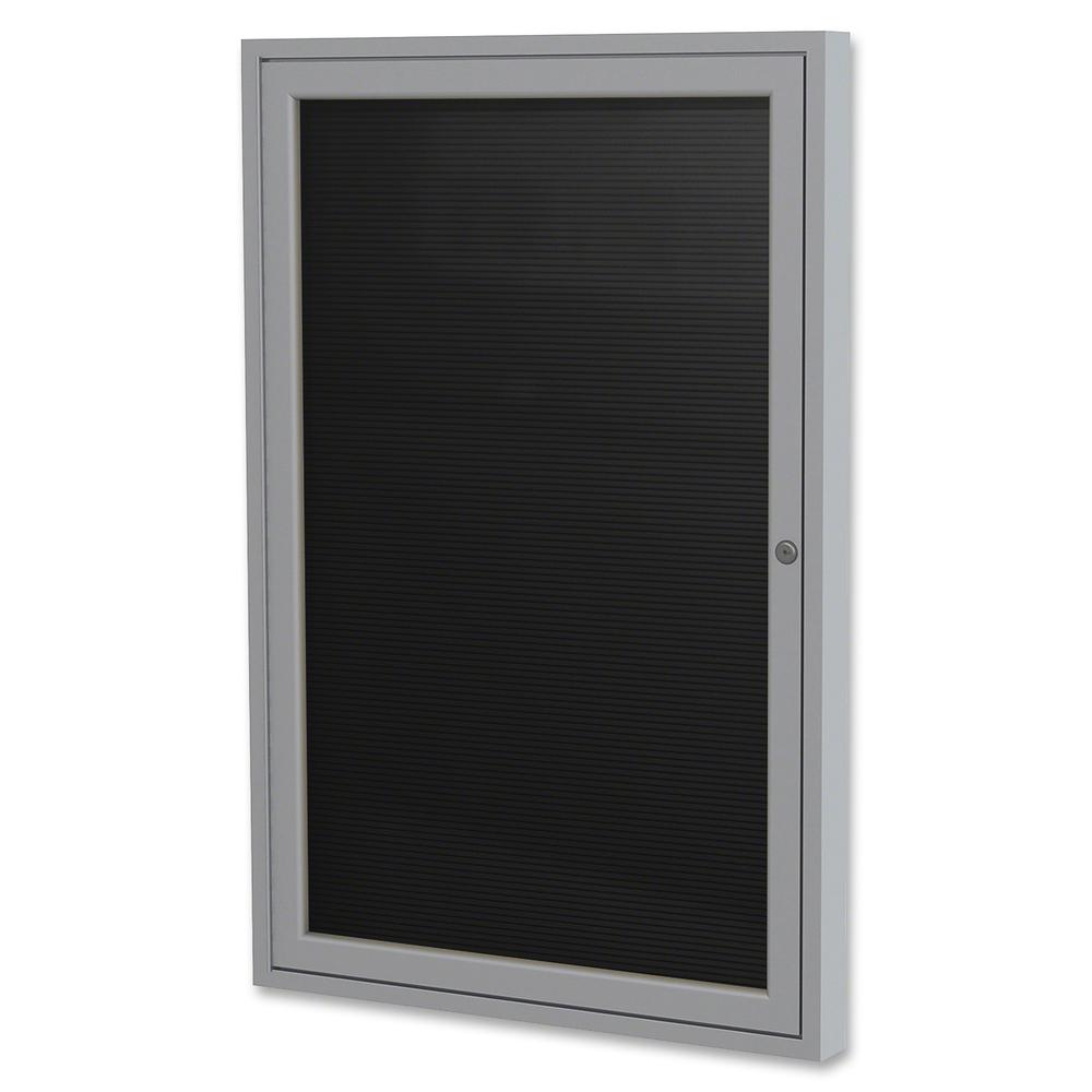 Ghent Aluminum Frame Enclosed Indoor Letterboard - 36'' Height x 24'' Width - Shatter Resistant, Lock, Weather Resistant, Durable - Aluminum Frame - 1 Each