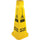 Genuine Joe Bright 4-sided Caution Safety Cone - 1 Each - English, Spanish - 10'' Width x 24'' Height x 10'' Depth - Cone Shape - Stackable - Industrial - Polypropylene - Yellow