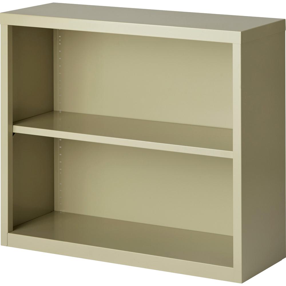 Lorell Fortress Series Bookcase - 34.5'' x 13'' x 30'' - 2 x Shelf(ves) - Putty - Powder Coated - Steel - Recycled