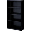 Lorell Fortress Series Bookcase - 34.5'' x 13'' x 60'' - 4 x Shelf(ves) - Black - Powder Coated - Steel - Recycled
