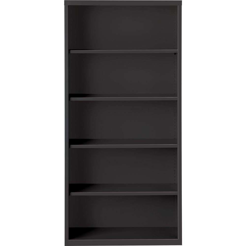 Lorell Fortress Series Bookcase - 34.5'' x 13'' x 72'' - 5 x Shelf(ves) - Black - Powder Coated - Steel - Recycled