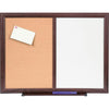 Lorell Combo Dry-Erase/Cork Board - 24'' (2 ft) Width x 18'' (1.5 ft) Height - Melamine Surface - Mahogany Wood Frame - 1 Each